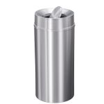 Glaro New Yorker 16 Gallon Tip Action Top Waste Receptacle, Satin Aluminum